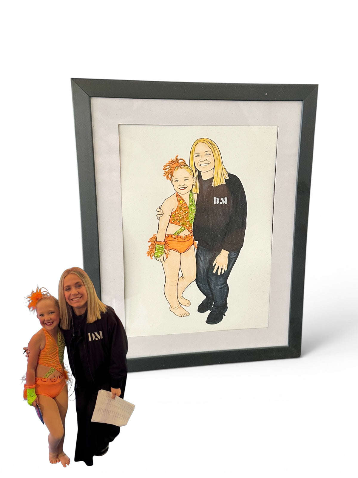 Custom Hand Colored Drawings by TaylorMade Studio, close up