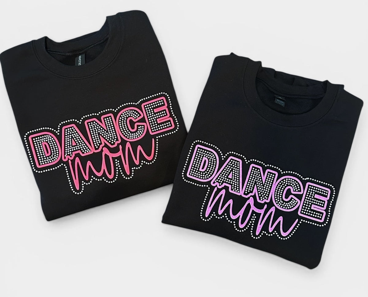 Custom Dance Mom Crewneck GLOW IN THE DARK by TaylorMade Studio, close up