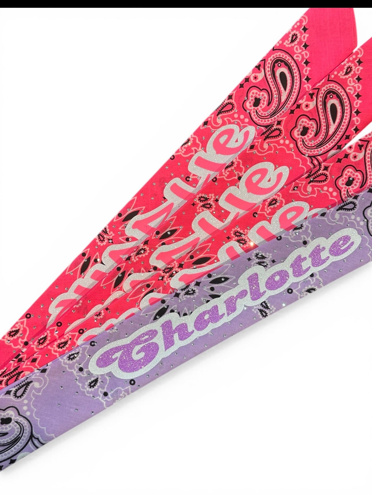 Personalized Rhinestone Bag Tag by TaylorMade Studio, close up