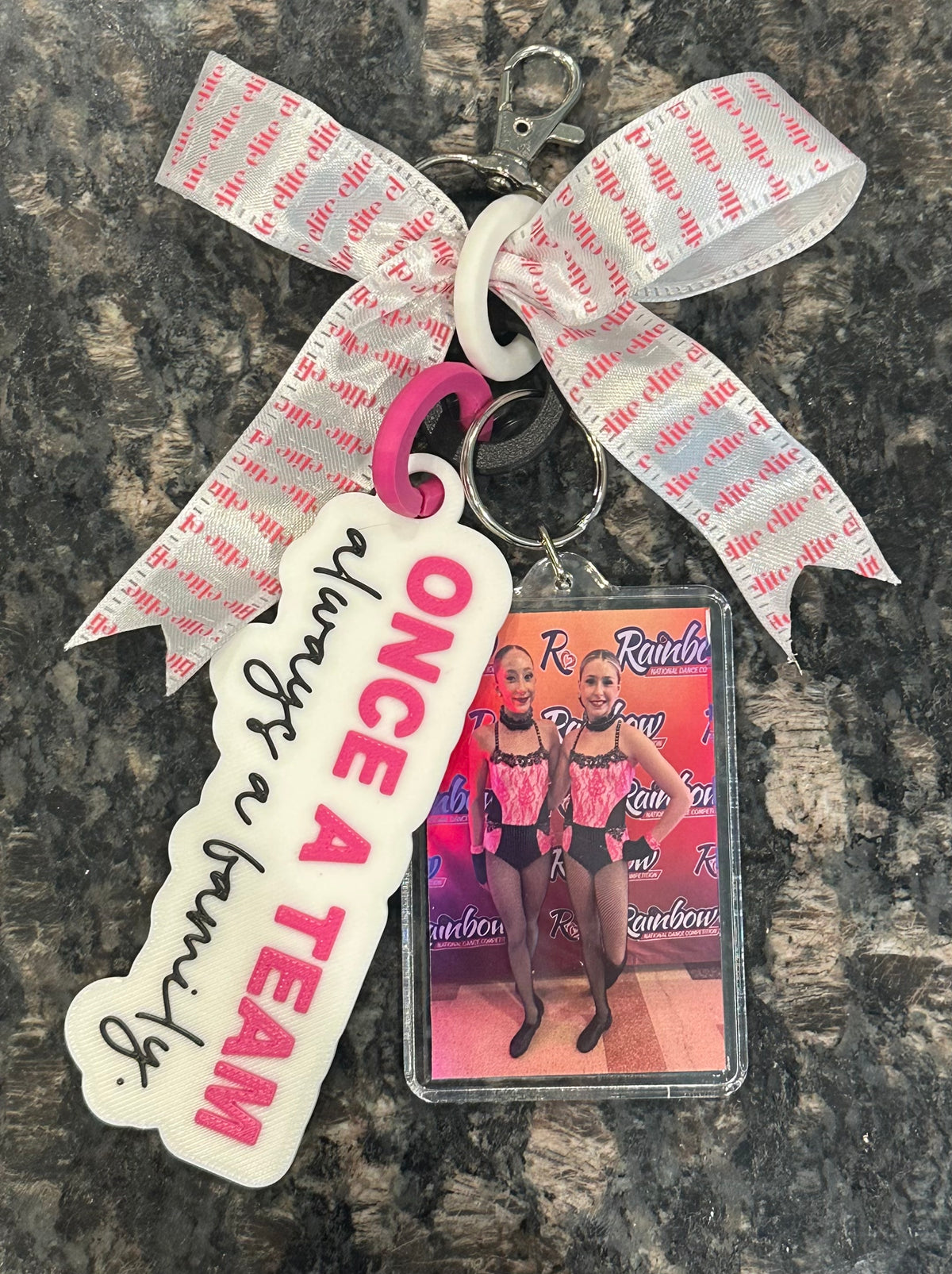 Once A Team Always A Family Keychains! by TaylorMade Studio, close up