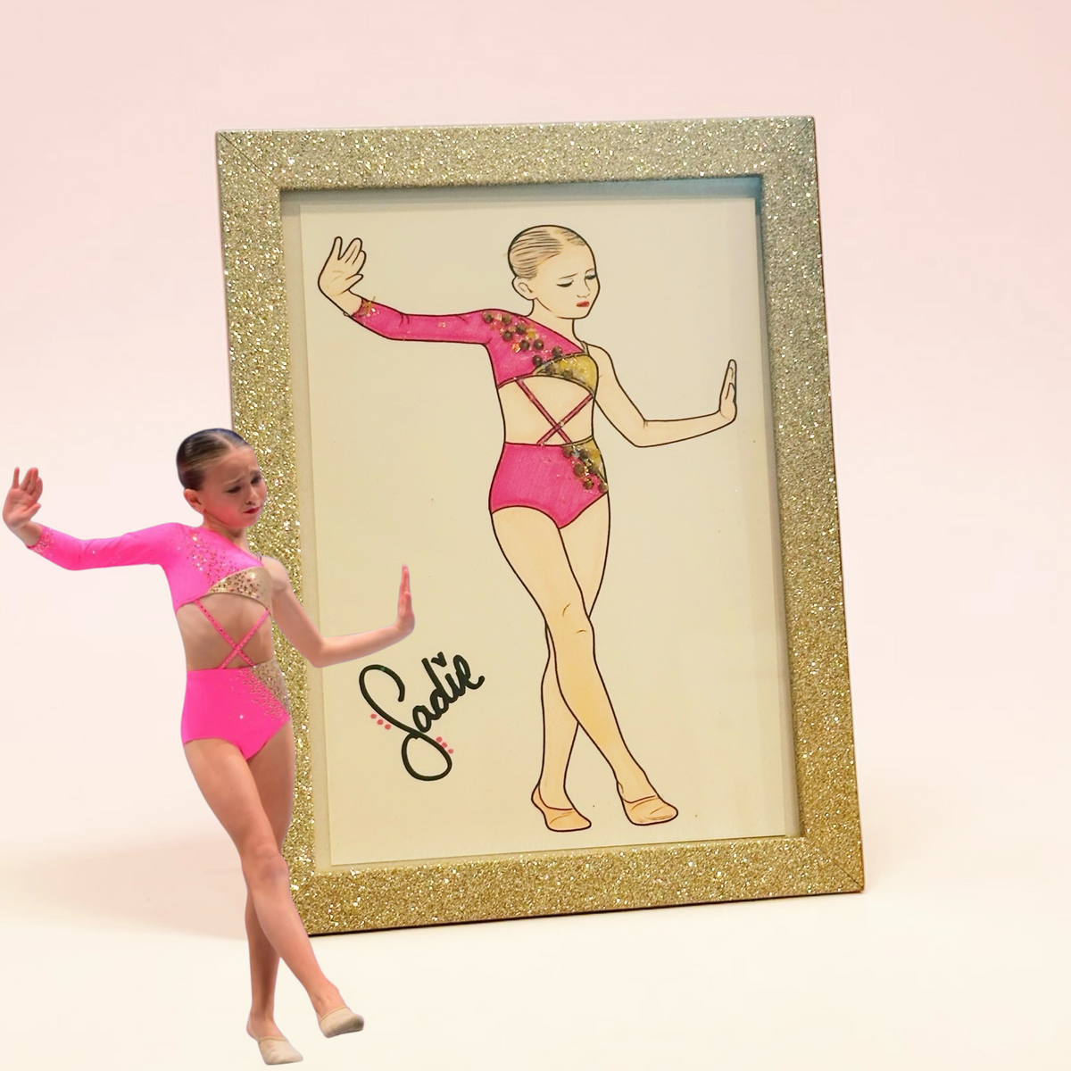Custom Hand Colored Drawings by TaylorMade Studio, front view